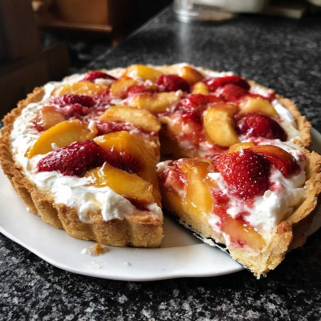 Peach Melba Tart with Strawberries