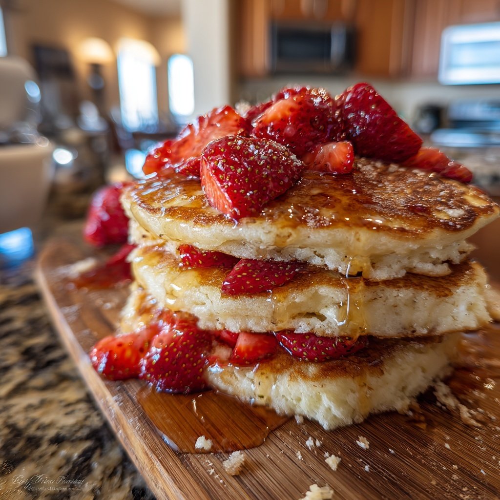Bottomless Strawberry Pancake Stack